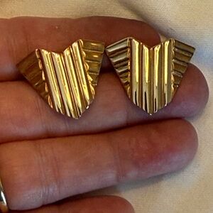 Gold tone Chevron Earrings